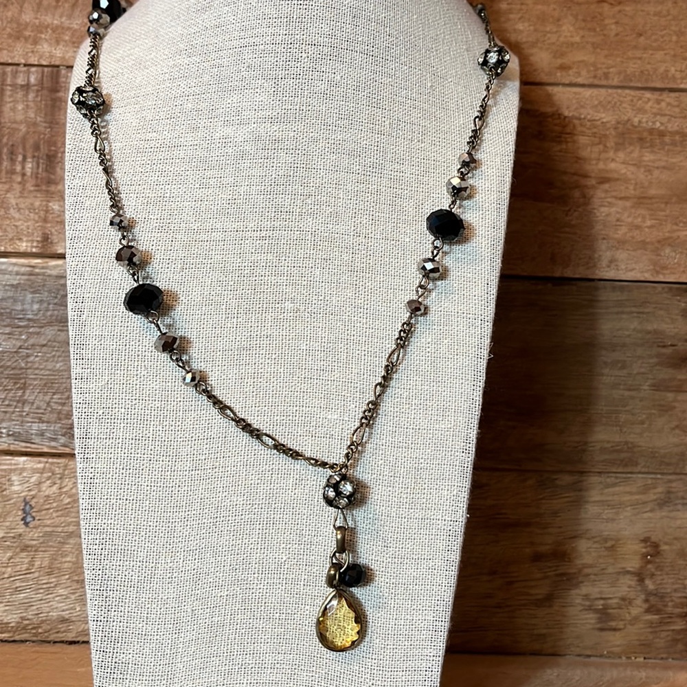 Long crystal necklace - about 40 inches long